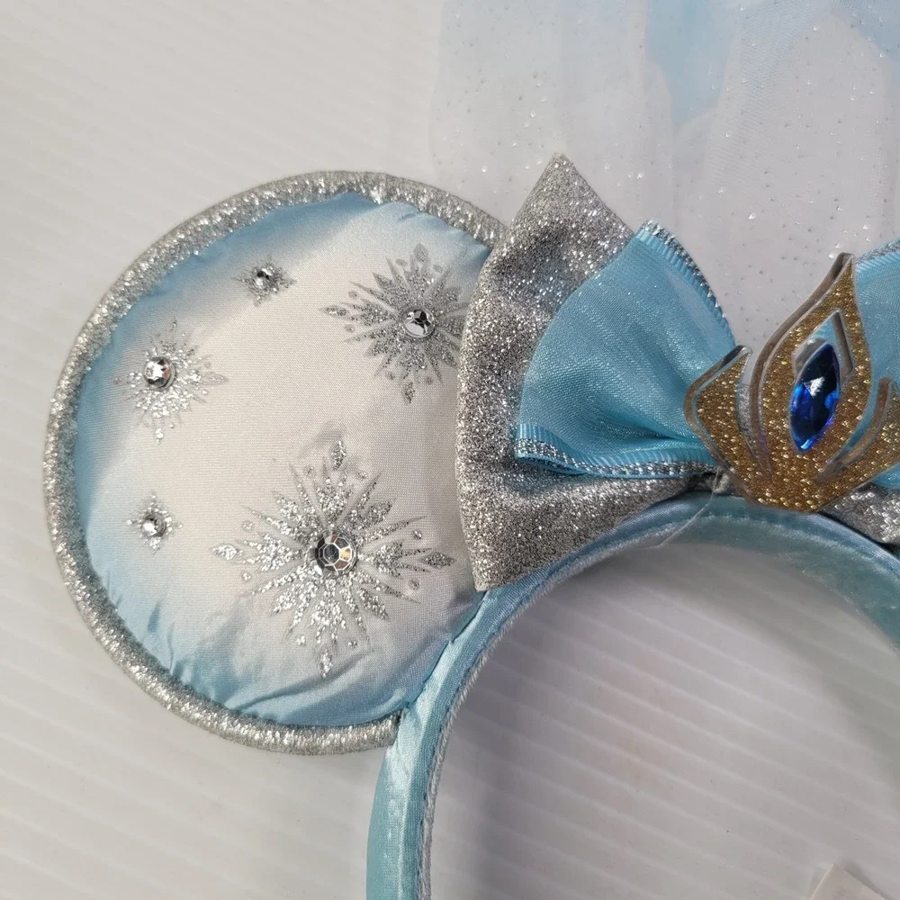 Disney Parks Frozen Elsa Minnie Mouse Rhinestones & Vail Ear Headband